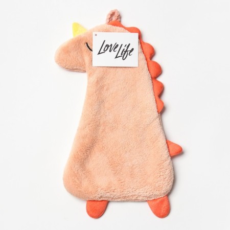 Lovelife hand towel "Dino", col. Pink, 40x19 cm, 100% PE, microfiber 280 g/m2-4