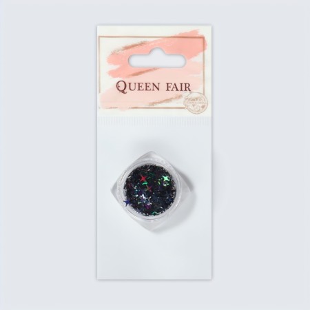 Sequins for the decor "Star Night", holographic, black color-3