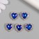 Decor for creativity Metal "Medalon Heart in Rhilizers" Blue 1.8x1.7 cm