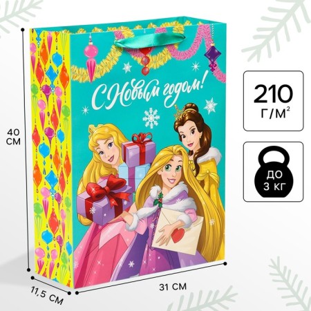 New Year. Gift package, 31x40x11.5 cm, packaging, princesses