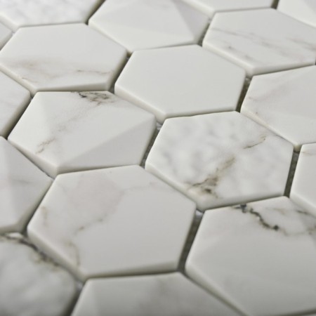 Glass mosaic Bonaparte Volume White, 303x300x6.5 mm-2
