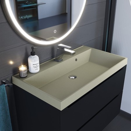Sink uperwood Classic Quartz 80 cm, quartz, beige matte, dessert-1
