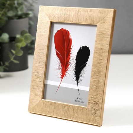 Photo frame plastic 10x15 cm "Sandless threads" gold 19x14 cm-2