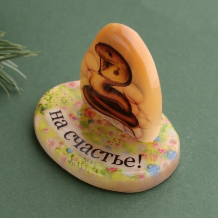 Souvenir "Snake for happiness! 2025", Selenite, 6x6x4.5 cm-2