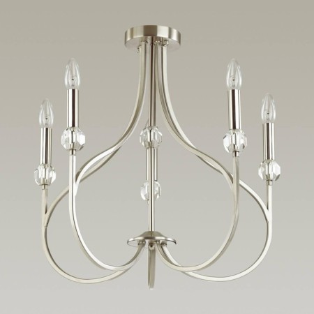Mackenzie chandelier, E14 5x60W, Nickel color-2