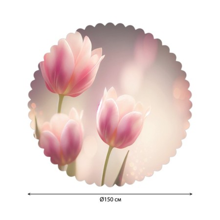 The tablecloth “Tenderness at dawn”, round, Saten, d = 150 cm-1