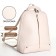 City backpack of artificial leather with lightning, beige color