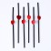 Pipe for cocktail, with hearts, in a set of 6 pcs., Black