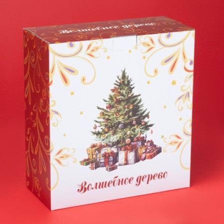 The pancake of the New Year's share "Magic tree", d = 23 cm, ceramics, white color-5