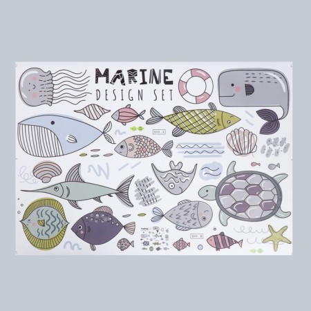 Stick plastic interior color "Underwater World" 60x85 cm-1