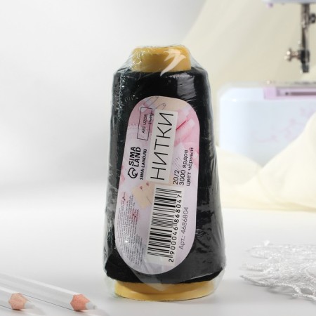 Threads 20/2, 3000 yard, black color-3
