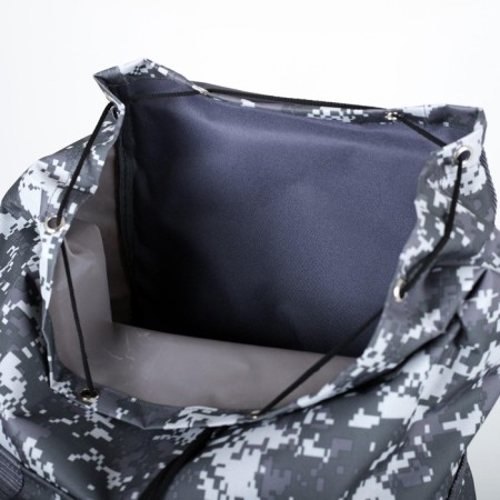 Tourist backpack, 55 liters, cord department, 4 outer pockets, ZFTS, gray/camouflage color-6