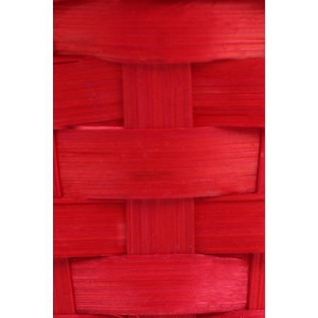 Wicker basket, D13 x H9.5/28 cm, bamboo, red-6