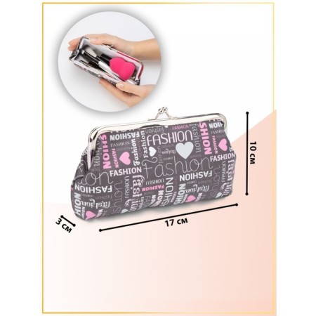 Cosmetic bag on the farmar, gray color-3