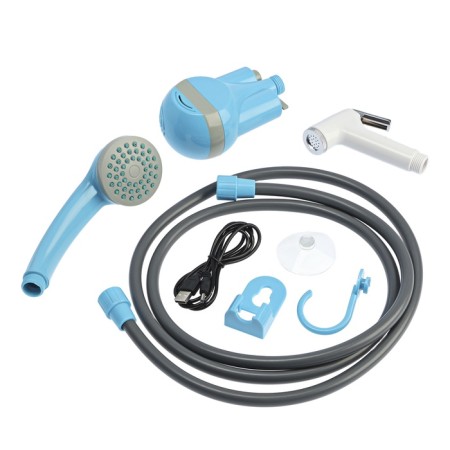 Portable hiking shower Zein: watering can, hose, pump with USB cable, holder, hook-30