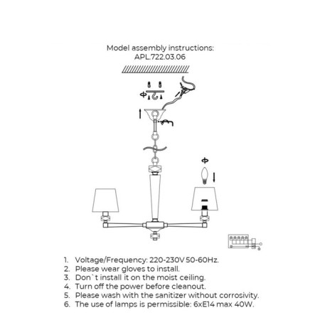Suspended chandelier Dominka E14 240W-14