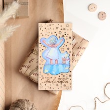 Конверт деревянный "Пусть мечты сбываются!" звезды, 8х16 смдевочка,