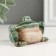 Souvenir ceramics "Green frog with legs on the knees" 4.7x7.2x4.5 cm