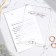 Wedding invitation, white, purple tape, with embossing