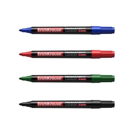 A set of permanent markers 4 colors, 0.8-2.2 mm, Erichkrause P-200, alcohol-based ink, mix-2