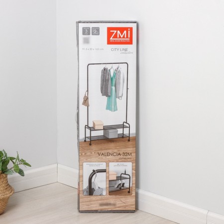 Valencia 32m clothing stand, 91.5 × 30 × 162 cm, black color-8