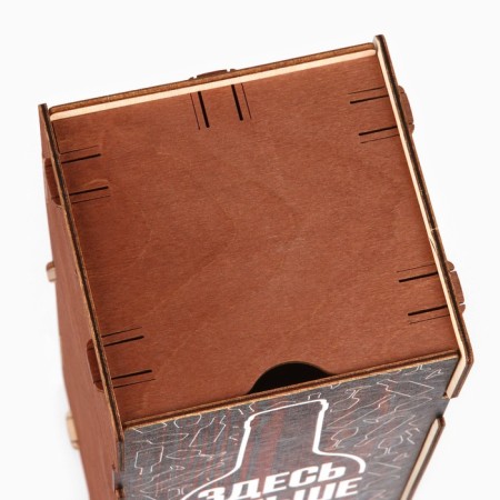 Box for storing the wine "Here is more philosophy", 34 x 13 x 13 cm-2