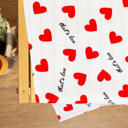Broke for the bath "Hearts" 150x180 ± 5 cm, 100% cotton, waffle canvas, 160 g/m2-1