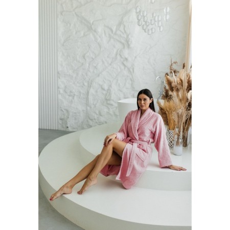 Frequency bathrobe, size 46, pink color-1