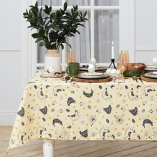 Easter tablecloth, shares of CHICKEN FARM 220x144 cm, 100% cotton, 164 g/m2