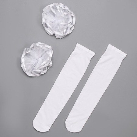 Carnival set "Beautiful graduate": apron river. 40–48, bows 2 pcs., Golf-15