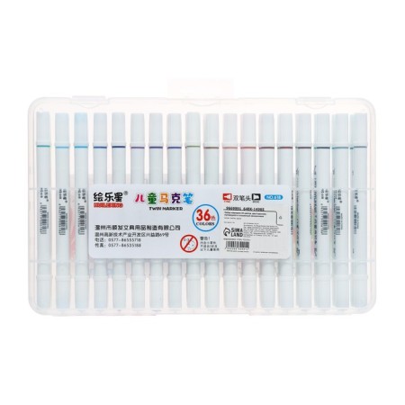 A set of markers, bilateral, bullet and beveled tips, 36 colors-5