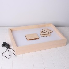 A tablet for drawing with sand 40 × 60 cm, with white backlight, comb and stencil