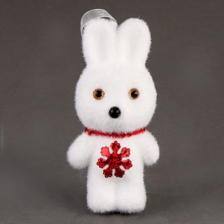 A toy of foam "Bunny" with snowflakes, 13 cm