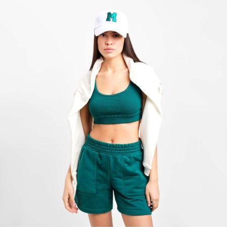 Top female shortened Mist Old School size 44, green color-3
