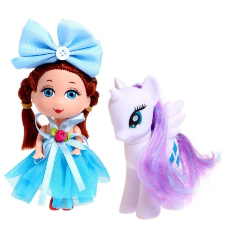 Doll with a pony "Fairytale", purple, in a package-2