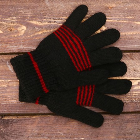Male gloves, black color, red, size 11-4