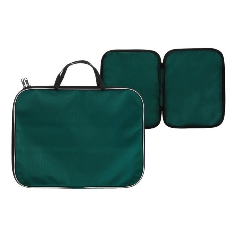 Folder with handles Textile A4, 350 x 270 x 20 mm, calligrata "Office", nylon 600D, two -color Kant, Green