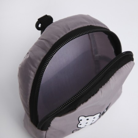 Youth backpack from textiles, 3 pockets, wallet, gray color-9