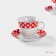 Tea Ceramic Dolyana Service "Peas", 4 items: 2 cups 210 ml, 2 saucers d = 14 cm, red red color