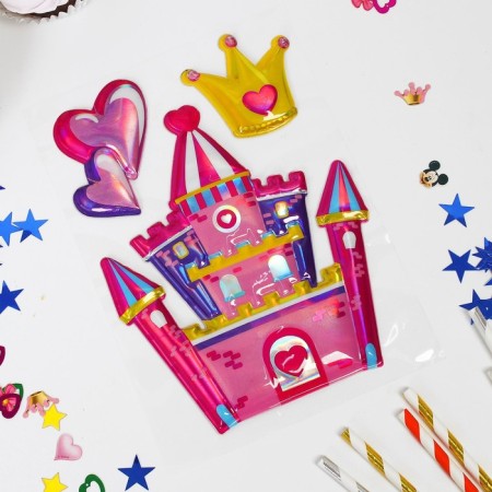Box for balloons with “unicorns” stickers, white, 70x70x70 cm, set of 5 pcs.-2
