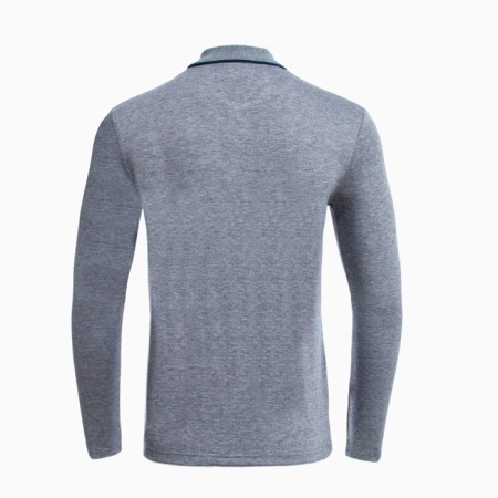 Male polo with long sleeve, gray/blue color, size l-6