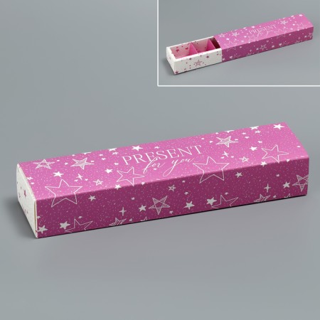 Box for sweets, confectionery packaging, 5 cells, "Present", 5 x 21 x 3.3 cm