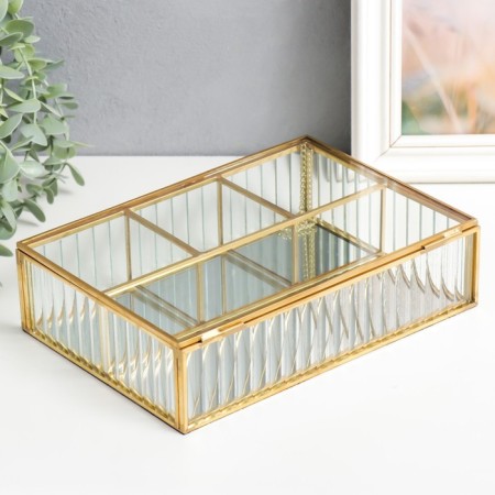 Organizer Casket Glass for trifles "waves" 6x16.5x23 cm-3