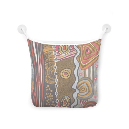 Organizer in a bath on suction cups "African abstraction", for storing toys and trifles, size 33x39 cm-2