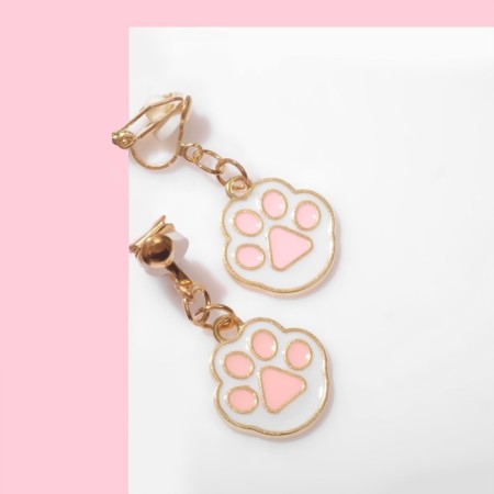 Clips children's "chosen" paws, white-pink color in gold-2