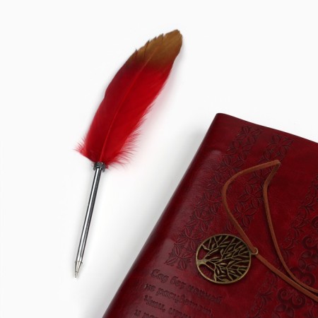 The genealogy book "Our family", with a pen, 65 sheets, Bordeaux, 35 x 25 cm-5