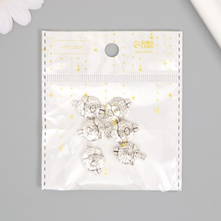 Decor for creativity Metal "lamb" silver 2x1.3 cm-4