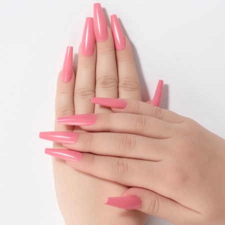Patch nails, 100 pcs, in a container, pink color-9