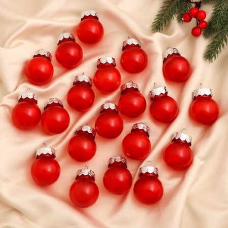Set of balls plastic D-4 cm, 20 pcs "Felicia" red