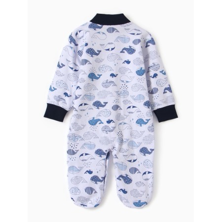 Details for children with closed legs "whales", white/blue color, height 56 ​​cm-4
